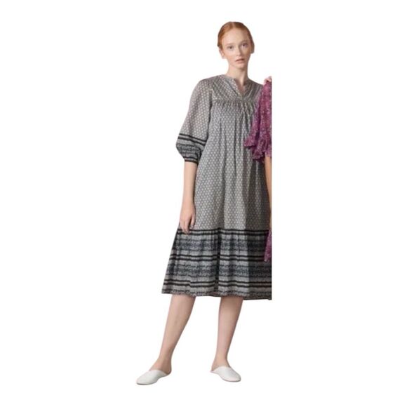 Anna Sui x Uniqlo Boho Peasant Midi Dress - Cotton - Size Large - Picture 4 of 10